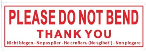Paket-Warnaufkleber, Aufschrift "Please Do Not Bend", Größe 25 x 76 mm, stark haftende Aufkleber, 50 Stück von EWS PRODUCTS