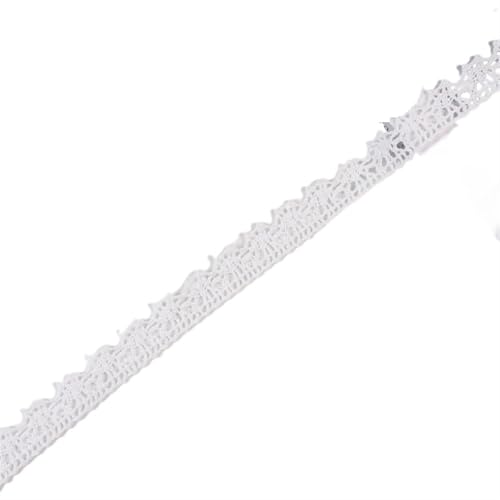 (2Yards/roll) White Beige Embroidered Cotton Lace Ribbons Net Fabric Trims DIY Sewing Handmade Craft Materials Cake Party Decors(White) von EWUHYFP