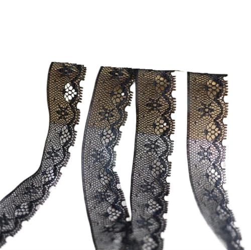10 Meters Beautiful White Lace Ribbon Tape 2cm Trim DIY Embroidered For Sewing Decoration Fabric(Black) von EWUHYFP