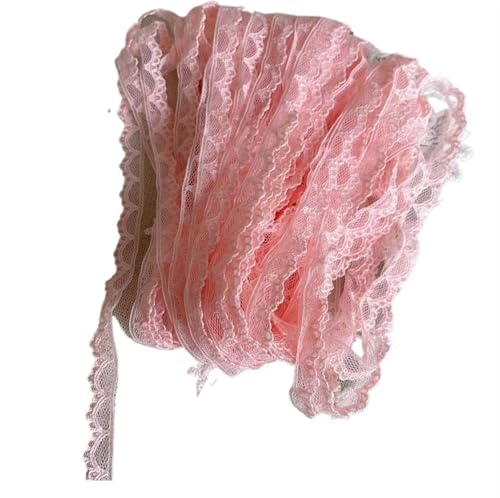 10 Meters Pink Handicrafts Embroidered Net Lace Trim Ribbon Wedding/Birthday/Christmas/Bow Decorations 1cm Width von EWUHYFP