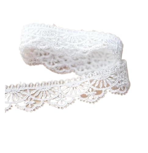 2 Yard/4 Yards Embroidered Net Lace Fabric Black White Trim Ribbons DIY Sewing Handmade Craft Materials(White,2 yards) von EWUHYFP