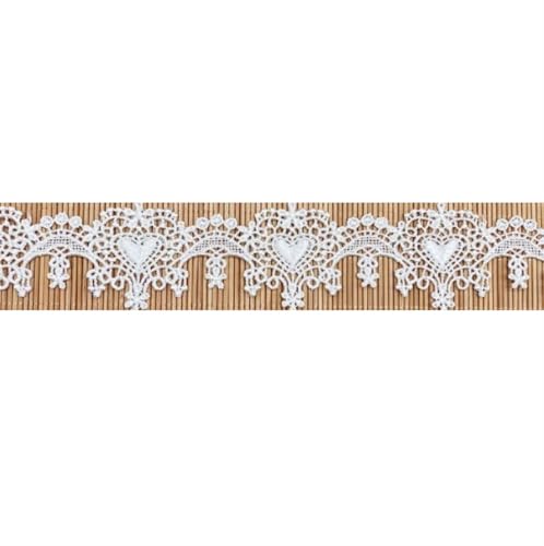 2 Yards Heart Flower Lace Trim Knitting Wedding Embroidered Diy Patchwork Ribbon Sewing Supplies Crafts 4.2cm(WHITE) von EWUHYFP