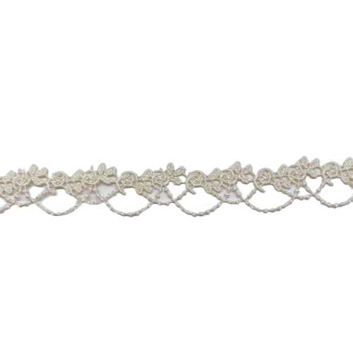 3 Meters Colorful White Pink Green Flower Fabric Lace Ribbon Collar Neckline Trim Apparel Dress Sewing Supplies 2cm(Beige) von EWUHYFP