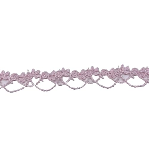 3 Meters Colorful White Pink Green Flower Fabric Lace Ribbon Collar Neckline Trim Apparel Dress Sewing Supplies 2cm(Pink) von EWUHYFP