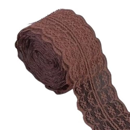 4.5cm Lace Ribbon 10Meters/Roll White Black Pink Red Blue Green Purple Beige Orange Yellow Burgundy Coffee Tape DIY Crafts(Chocolate) von EWUHYFP