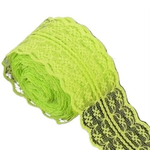4.5cm Lace Ribbon 10Meters/Roll White Black Pink Red Blue Green Purple Beige Orange Yellow Burgundy Coffee Tape DIY Crafts(Fruit green) von EWUHYFP