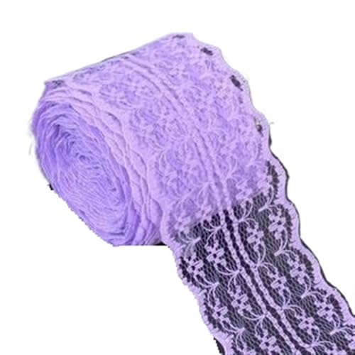 4.5cm Lace Ribbon 10Meters/Roll White Black Pink Red Blue Green Purple Beige Orange Yellow Burgundy Coffee Tape DIY Crafts(Light Purple) von EWUHYFP