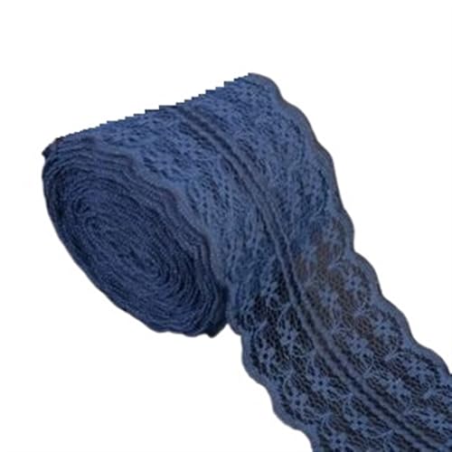 4.5cm Lace Ribbon 10Meters/Roll White Black Pink Red Blue Green Purple Beige Orange Yellow Burgundy Coffee Tape DIY Crafts(Navy) von EWUHYFP