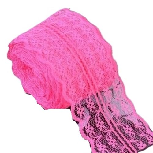 4.5cm Lace Ribbon 10Meters/Roll White Black Pink Red Blue Green Purple Beige Orange Yellow Burgundy Coffee Tape DIY Crafts(Rose) von EWUHYFP