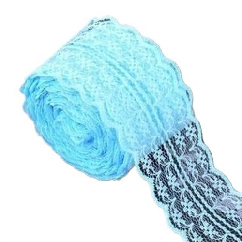 4.5cm Lace Ribbon 10Meters/Roll White Black Pink Red Blue Green Purple Beige Orange Yellow Burgundy Coffee Tape DIY Crafts(Sky) von EWUHYFP
