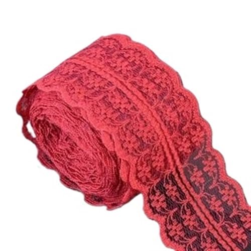 4.5cm Lace Ribbon 10Meters/Roll White Black Pink Red Blue Green Purple Beige Orange Yellow Burgundy Coffee Tape DIY Crafts(Wine) von EWUHYFP