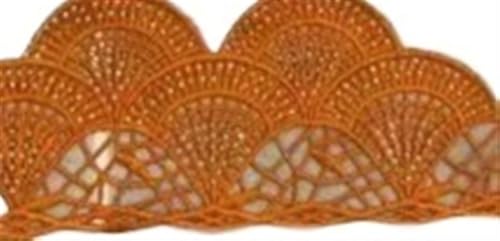 4meters Many Colors Lace Trim With Rhinestone Motif Wide 9.5CM(Orange) von EWUHYFP