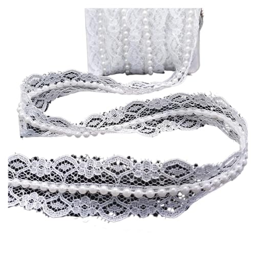 5 Meter/Lot White Vintage Style Lace Fabric Pearl Ribbon For Wedding Trim DIY Handmade Craft Clothes Sewing Accessories(1) von EWUHYFP