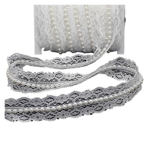 5 Meter/Lot White Vintage Style Lace Fabric Pearl Ribbon For Wedding Trim DIY Handmade Craft Clothes Sewing Accessories(3) von EWUHYFP