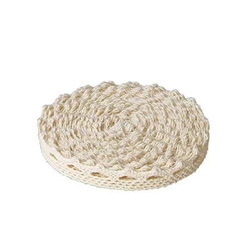5m/roll Lace Trim Apparel Sewing Fabric Ivory Cream Cotton Crocheted Ribbon Handmade Patchwork Accessories(6) von EWUHYFP