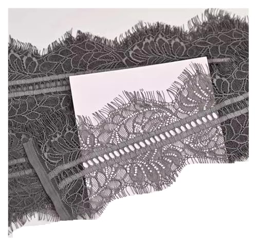 9.5cm wide eyelashes lace accessories DIY handmade decorative sewing clothing material fabric underwear(Dark grey) von EWUHYFP