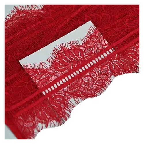 9.5cm wide eyelashes lace accessories DIY handmade decorative sewing clothing material fabric underwear(Red) von EWUHYFP
