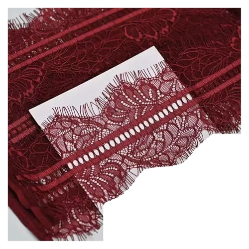9.5cm wide eyelashes lace accessories DIY handmade decorative sewing clothing material fabric underwear(Wine red) von EWUHYFP