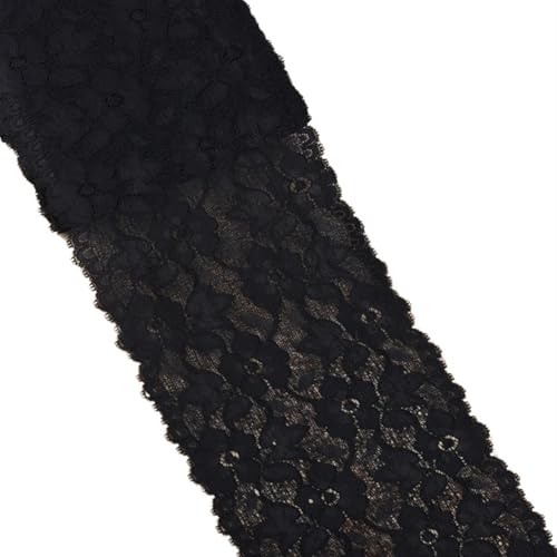 Elastic Lace Ribbon Tape 16cm Trim Fabric Embroidered White Trimmings DIY Crafts Sewing Material Garment Accessories(Black) von EWUHYFP