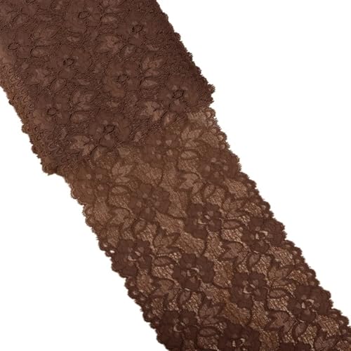 Elastic Lace Ribbon Tape 16cm Trim Fabric Embroidered White Trimmings DIY Crafts Sewing Material Garment Accessories(Dark Coffee) von EWUHYFP