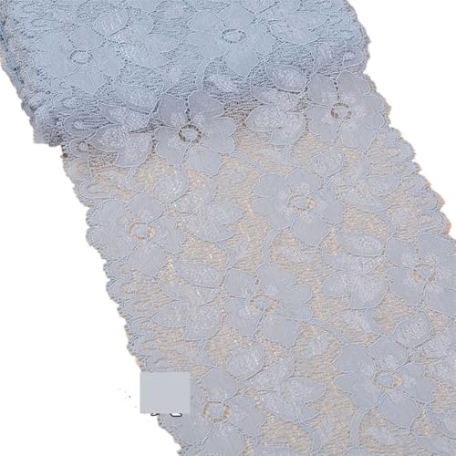 Elastic Lace Ribbon Tape 16cm Trim Fabric Embroidered White Trimmings DIY Crafts Sewing Material Garment Accessories(Light Gray) von EWUHYFP