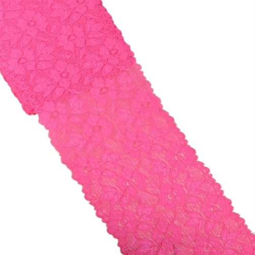 Elastic Lace Ribbon Tape 16cm Trim Fabric Embroidered White Trimmings DIY Crafts Sewing Material Garment Accessories(Rose Red) von EWUHYFP