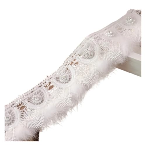 Eyelash Lace Fabric Pearl Embroidery Needlework Ribbon Sewing Accessories And Supplies Dress Curtains Diy Handmade Material(Ivory) von EWUHYFP