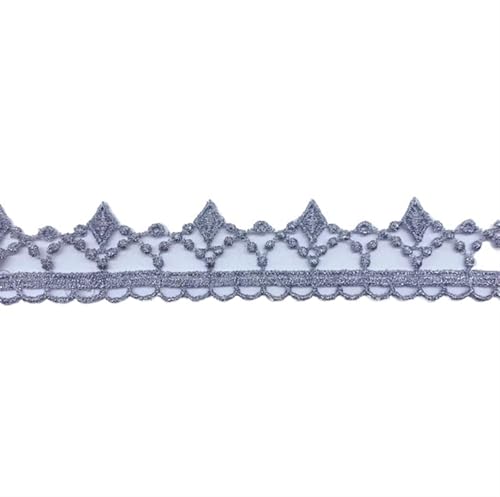 Hollow Lolita Lace Ribbon Gold Silver Thread Embroidery Trim DIY Garment Dress Sewing Accessories 3 Yards/lot Width 2.6cm(Silver) von EWUHYFP