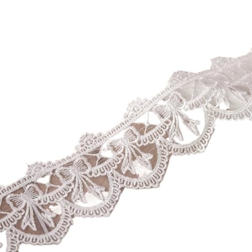 Lace Ribbon White 2yards Sewing Accessories 3D Butterfly Embroidery Fringe Trimmings For Dress Home Decorative DIY Crafts(B width 8cm) von EWUHYFP