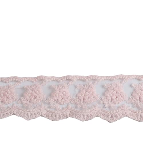 Pink Mesh Net Lace Trim Cotton Embroidered Ribbon Trimming Fabric DIY Decoration Accessories 2Yards(4.2cm) von EWUHYFP
