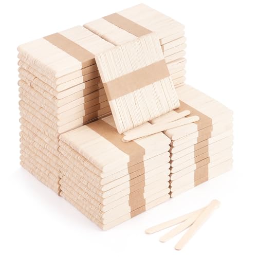 3000 Stück Eis am Stiel zum Basteln, 11,4 cm, Eisstäbchen aus Naturholz, Eis am Stiel für Lebensmittel, oder Wachsstäbchen für Haarentfernung und DIY-Holzhandwerk für Heimkunstprojekte (3000) von EWVVSS