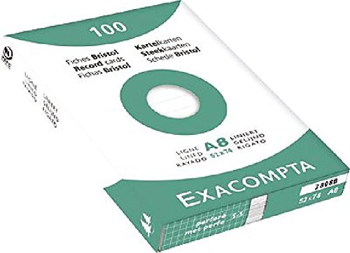 EXACOMPTA Karteikarten, liniert/3808B, weiß, A8, Inh. 100 von EXACOMPTA