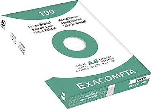 EXACOMPTA Karteikarten, liniert/3808B, weiß, A8, Inh. 100 EXACOMPTA Karteikarten, liniert/3808B, weiß, A8, Inh. 100 von EXACOMPTA