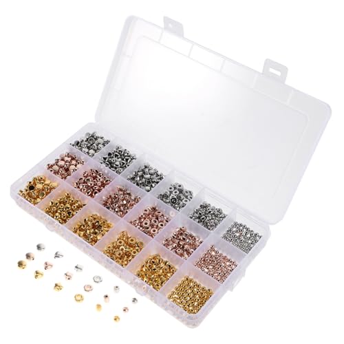 EXAOMBLE 1 Box Spacer Lose Perlen Set: Verschiedene Formen Stern Zylinder Herz Runde Spacer Perle - 18-fach Schmuckherstellung Zubehör Für DIY Schmuck Projekte EXAOMBLE 1 Box Spacer Lose Perlen Set: Verschiedene Formen Stern Zylinder Herz Runde Spacer Perle - 18-fach Schmuckherstellung Zubehör Für DIY Schmuck Projekte von EXAOMBLE