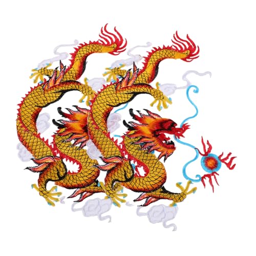 EXAOMBLE 1 Paar Chinesisch Dracheneisen Auf Flecken Traditionelle Bestickte Applikationen Nähen Stickeisen Auf Flecken Für Cheongsam Und Jeans von EXAOMBLE