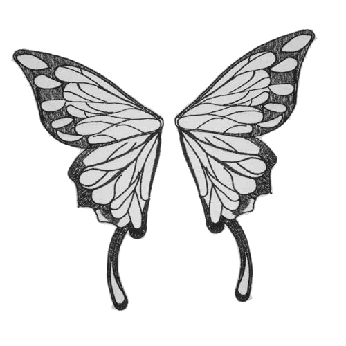 EXAOMBLE 1 Paar Schmetterlings-Stickapplikation Form Stickerei sticken Aufnäher für Kleidungsstücke Patches reparieren Handwerk große Aufnäher für Jacken Patches nähen Polyestergarn Schwarz EXAOMBLE 1 Paar Schmetterlings-Stickapplikation Form Stickerei sticken Aufnäher für Kleidungsstücke Patches reparieren Handwerk große Aufnäher für Jacken Patches nähen Polyestergarn Schwarz von EXAOMBLE