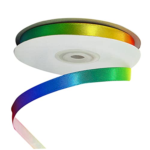 EXAOMBLE 1 Rolle Buntes Gradient Polyesterband Lange und Dekoband für DIY Geschenkverpackung und Bastelprojekte Hochwertiges Leichtes und Langlebiges Satinband für Blumen Kuchen und Mehr von EXAOMBLE