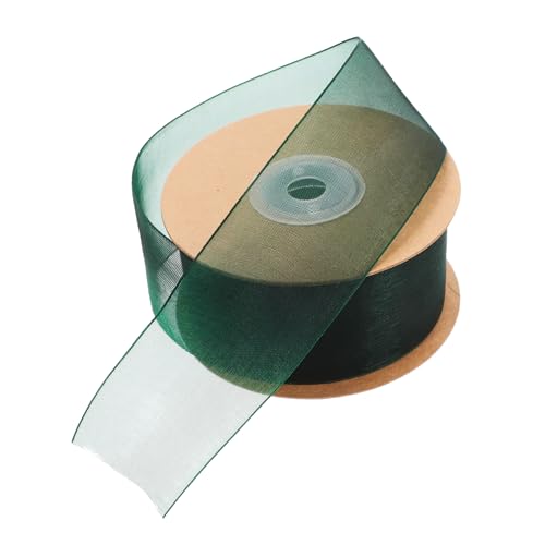 EXAOMBLE 1 Rolle Schneegarnband Feiertagsbänder dekorativ Organza Tüllbänder Tüllband Bänder für Handwerk Chiffon Dunkelgrün von EXAOMBLE
