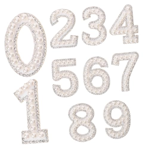 EXAOMBLE 1 Satz Bügelbilder Set mit Perlen und Strass Teiliges Zahlen Patch Set zum Aufbügeln für DIY Kleidung Weiße Nummern für Kreative Textilverzierungen und Reparaturen EXAOMBLE 1 Satz Bügelbilder Set mit Perlen und Strass Teiliges Zahlen Patch Set zum Aufbügeln für DIY Kleidung Weiße Nummern für Kreative Textilverzierungen und Reparaturen von EXAOMBLE