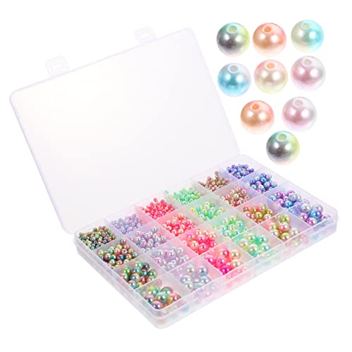 EXAOMBLE 1 Schachtel Bunte Spacer Perlen Set Abs DIY Perlen für Schmuckherstellung für Kreative Bastelprojekte und von EXAOMBLE