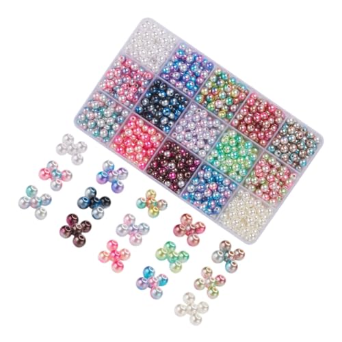 EXAOMBLE 1 Schachtel Kunststoffperlen für DIY Schmuck Abs Plastikperlen für Armbänder und Ohrringe Lose Bastelperlen für Kreative Projekte von EXAOMBLE