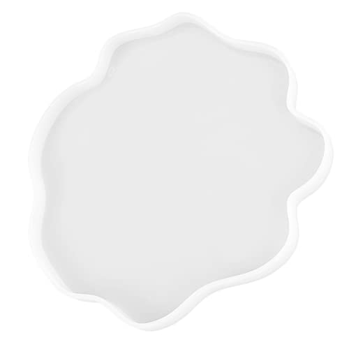 EXAOMBLE 1 Stück DIY Silikonform für Unregelmäßige Spitzenuntersetzer Epoxidharz Gießform für Tischdekoration Tassenmatte Wiederverwendbar Weiß von EXAOMBLE
