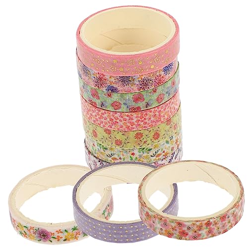 EXAOMBLE 10 Rollen Dekoratives Washi Tape Farbige Klebebänder für DIY Scrapbooking und Planner Dekoration pro Rolle Klebend für Bastelprojekte und von EXAOMBLE