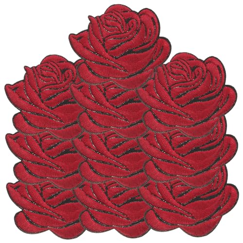 EXAOMBLE 10 Stück Blumenmuster Patches zum Aufbügeln Bestickte Stoffaufnäher für DIY Kleidung Taschen Hüte und Jeans Einfach zu Langlebig und Hautfreundlich zur Reparatur und Dekoration von EXAOMBLE