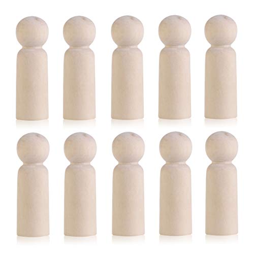EXAOMBLE 10 Stück DIY Holzfiguren Unbemalte Holzpuppen für Kreative Torten Dekoration für Hochzeiten und Feierlichkeiten Personalisierbar für Designs von EXAOMBLE