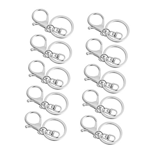 EXAOMBLE 10 Stück Lobster Clips Schlüsselanhänger Robuste Schlüsselring Haken für DIY Bastelprojekte für Taschen und Anhänger von EXAOMBLE