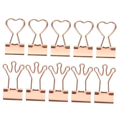 EXAOMBLE 10 Stück Teiliges Roségold Herz Binder Clips Starke Klammern für Papier Vielseitig Einsetzbar als Lesezeichen Notizhalter und Büroklammern für Schule Büro und Zuhause EXAOMBLE 10 Stück Teiliges Roségold Herz Binder Clips Starke Klammern für Papier Vielseitig Einsetzbar als Lesezeichen Notizhalter und Büroklammern für Schule Büro und Zuhause von EXAOMBLE