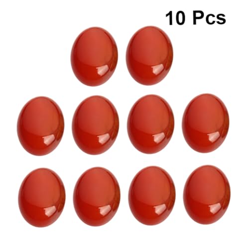 EXAOMBLE 10 Stück Teiliges Rote Rubinstein Cabochons Ovale Flache Basis DIY Zubehör für Ohrringe Manschettenknöpfe Bastelsteine Armbänder Dekoration von EXAOMBLE