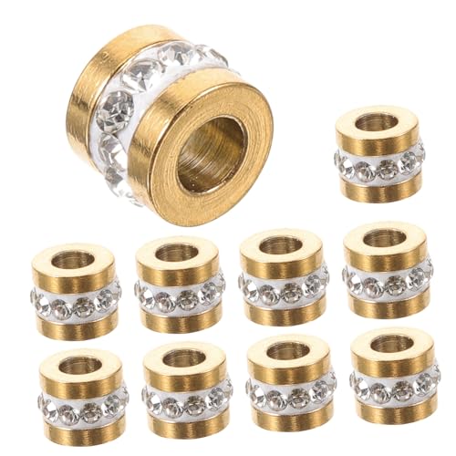 EXAOMBLE 10 Stück Teiliges Spacer Perlen mit Zirkonia Langlebige Schmuckperlen für Armbandherstellung Robuste DIY Metallperlen Zubehör Stilvolle Bastelperlen für Schmuckdesign EXAOMBLE 10 Stück Teiliges Spacer Perlen mit Zirkonia Langlebige Schmuckperlen für Armbandherstellung Robuste DIY Metallperlen Zubehör Stilvolle Bastelperlen für Schmuckdesign von EXAOMBLE