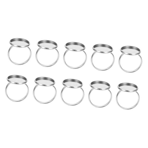 EXAOMBLE 10 Stück Teiliges Verstellbares Ringhalter Edelstahl Ringrohlinge für DIY Schmuckherstellung Glatte Oberfläche Kompakt und Praktisch für Individuellen Fingerschmuck von EXAOMBLE